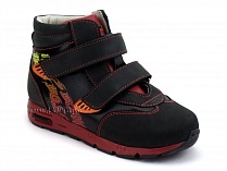 092-11 Бос (Bos), ботинки детские ортопедические профилактические, не утепленные, кожа, нубук, черный, красный в Воронеже
